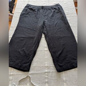 Old Navy women Black linen pants wide leg